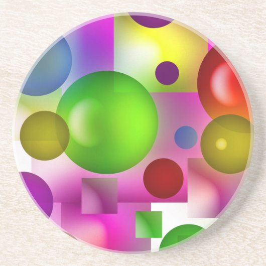 Geometrische regenboog zandsteen onderzetter (Voorkant)