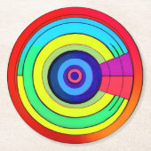 Geometrische regenboogcirkels ronde kartonnen onderzetter (Voorkant)