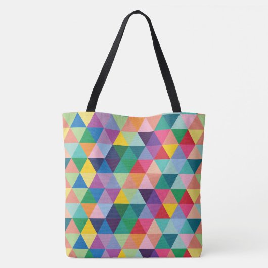 Geometrische regenboogkleuren tote bag (Achterkant)