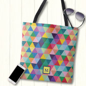 Geometrische regenboogkleuren tote bag
