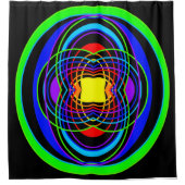 Geometrische regenboogkleuren vormen douchegordijn (Voorkant)