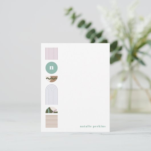 Geometrische regenboogmonogram - Groen (Staand voorkant)