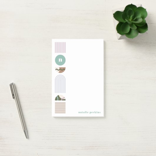 Geometrische regenboogmonogram, na-it notities - g post-it® notes (Kantoor)