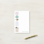 Geometrische regenboogmonogram, na-it notities - g post-it® notes (Op bureau)