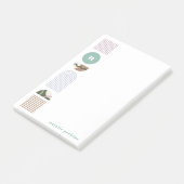 Geometrische regenboogmonogram, na-it notities - g post-it® notes (Schuin)