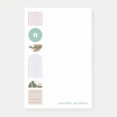 Geometrische regenboogmonogram, na-it notities - g post-it® notes (Voorkant)