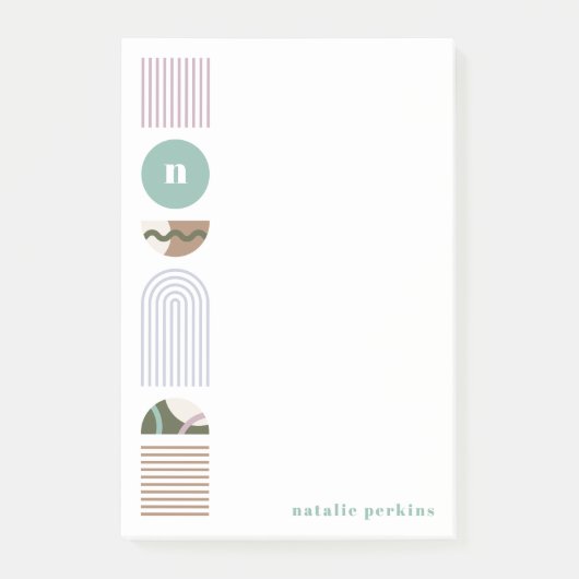 Geometrische regenboogmonogram, na-it notities - g post-it® notes (Voorkant)