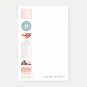 Geometrische regenboogmonogram, na-it notities - O Post-it® Notes (Voorkant)