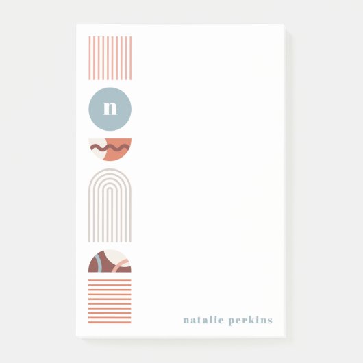 Geometrische regenboogmonogram, na-it notities - O Post-it® Notes (Voorkant)