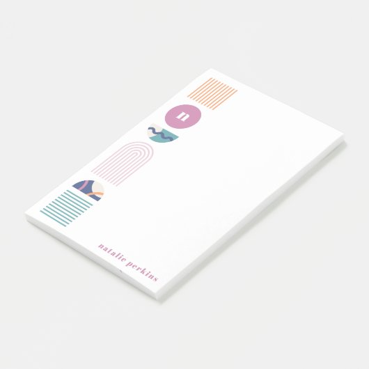 Geometrische regenboogmonogram, na-it notities - P Post-it® Notes (Schuin)