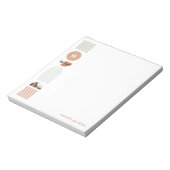 Geometrische regenboogmonogram Notitieblok - Bruin (Linkerzijde)