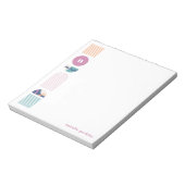 Geometrische regenboogmonogram Notitieblok - Paars (Linkerzijde)