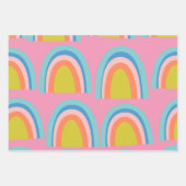 Geometrische regenboogpatronen afspelen in helder  inpakpapier vel (Voorkant 3)