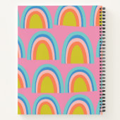 Geometrische regenboogpatronen afspelen in helder  notitieboek (Achterkant)