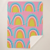 Geometrische regenboogpatronen afspelen in helder  sherpa deken (Voorkant)