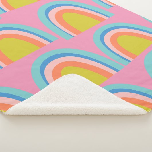 Geometrische regenboogpatronen afspelen in helder  sherpa deken (3/4)