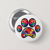 Geometrische regenboogpaw afdrukken ronde button 5,7 cm (Voorkant /achterkant)