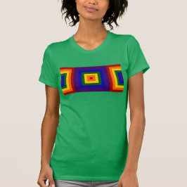 Geometrische regenboogpleinen T-shirt