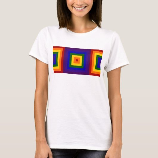 Geometrische regenboogpleinen T-shirt (Voorkant)