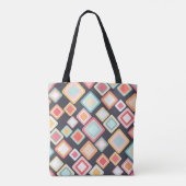 Geometrische remmen Retropatroonmonogram Tote Bag (Achterkant)
