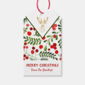 Geometrische rendier kerstcadeau Label Cadeaulabel (Voorkant)