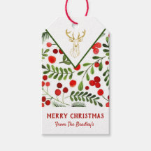 Geometrische rendier kerstcadeau Label