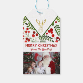 Geometrische rendier kerstcadeau Label Cadeaulabel