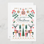 Geometrische rendier Kerstmis Feestdagenkaart (Voorkant / Achterkant)