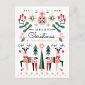 Geometrische rendier Kerstmis Feestdagenkaart (Voorkant)