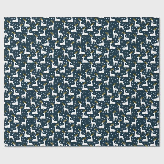 Geometrische rendieren en sterren Winter Design Cadeaupapier (Vlak)