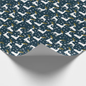 Geometrische rendieren en sterren Winter Design Cadeaupapier (Hoek)