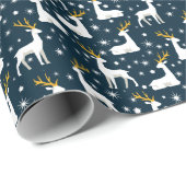 Geometrische rendieren en sterren Winter Design Cadeaupapier (Rol Hoek)
