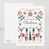 Geometrische rendierkerst feestdagenkaart (Voorkant / Achterkant)