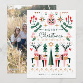 Geometrische rendierkerst feestdagenkaart (Voorkant / Achterkant)