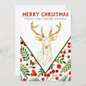 Geometrische rendierkerstkaart feestdagenkaart (Voorkant / Achterkant)