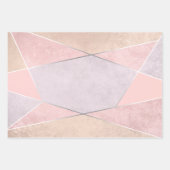 Geometrische rendy Roos Gold Pink Silver Inpakpapier Vel (Voorkant)