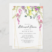 Geometrische repetitie met kleurrijke wilde bloem kaart (Voorkant / Achterkant)