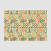 Geometrische Retro 1950s Mideeuwse Moderne Kleurri Tissuepapier (Voorkant)