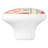 Geometrische Retro 1950s Mideeuwse Moderne Roze Keramische Knop (Zijkant)