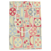 Geometrische Retro 1950s Mideeuwse Moderne Roze Medium Cadeauzakje (Voorkant)