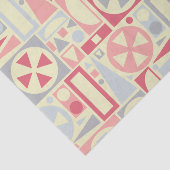 Geometrische Retro 1950s Mideeuwse Moderne Roze Tissuepapier (Detail)