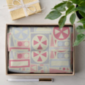 Geometrische Retro 1950s Mideeuwse Moderne Roze Tissuepapier (Geschenk)