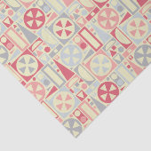 Geometrische Retro 1950s Mideeuwse Moderne Roze Tissuepapier (Detail)