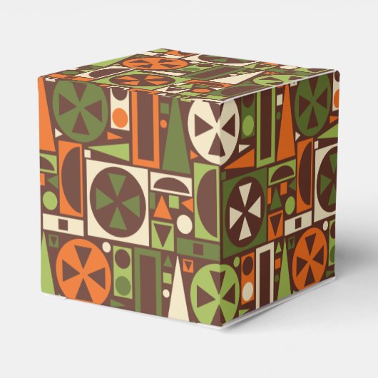 Geometrische Retro 50s Mid-Century Modern Abstract Bedankdoosjes (Achterkant)