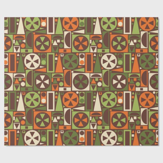 Geometrische Retro 50s Mid-Century Modern Abstract Cadeaupapier (Vlak)