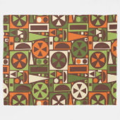 Geometrische Retro 50s Mid-Century Modern Abstract Fleece Deken (Voorkant (Horizontaal))