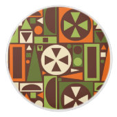 Geometrische Retro 50s Mid-Century Modern Abstract Keramische Knop (Voorkant)