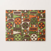 Geometrische Retro 50s Mid-Century Modern Abstract Legpuzzel (Horizontaal)