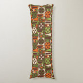 Geometrische Retro 50s Mid-Century Modern Abstract Lichaamskussen (Voorkant Verticaal)