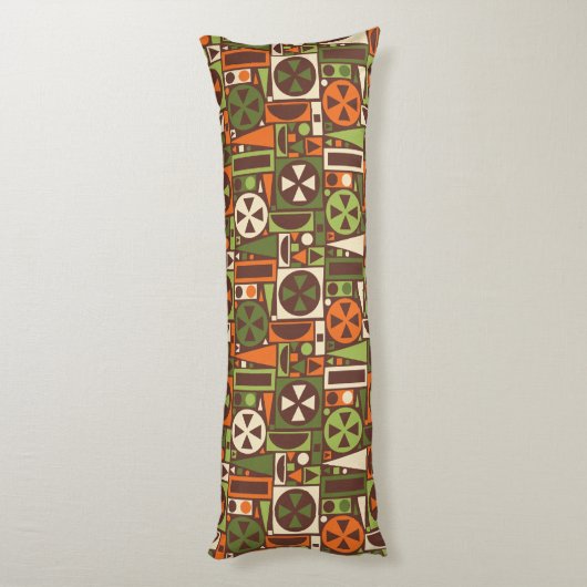 Geometrische Retro 50s Mid-Century Modern Abstract Lichaamskussen (Achterkant (Verticaal))
